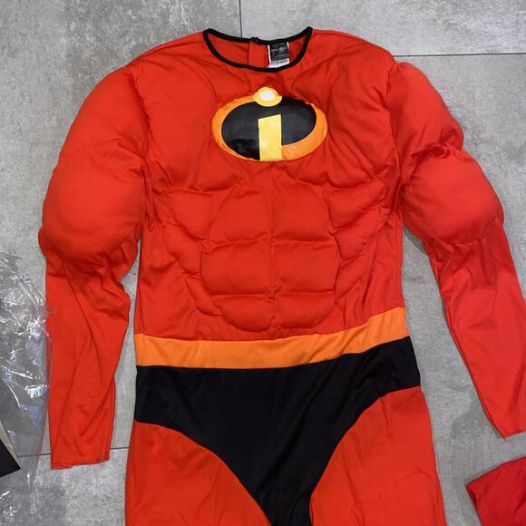 The Incredibles Mr. Incredible Superhero Muscle Suit costume OS & Mrs Inc Shirt! - Picture 3 of 9